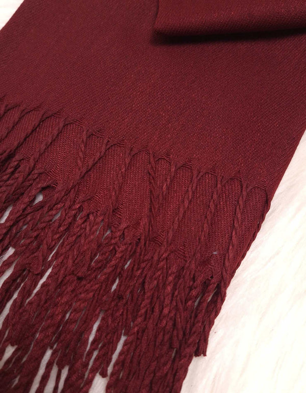 Plain Cashmere Hijab- Deep Maroon