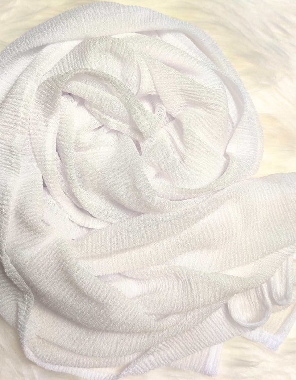Shimmer Jersey Hijab- White