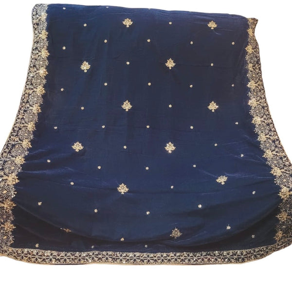 Embroidered Shawl-Blue