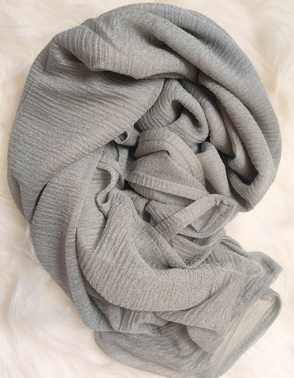 Shimmer Jersey Hijab- Silver Gray