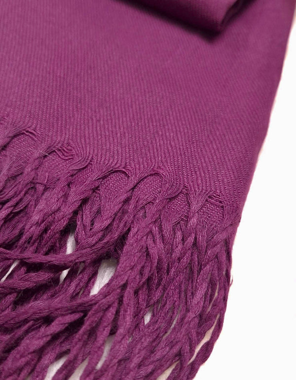 Plain Cashmere Hijab- Eggplant