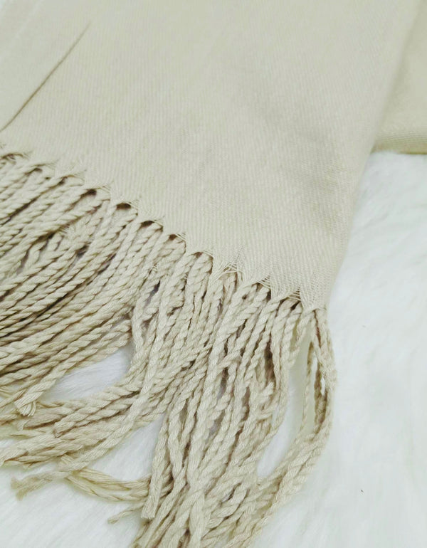 Plain Cashmere Hijab- Beige