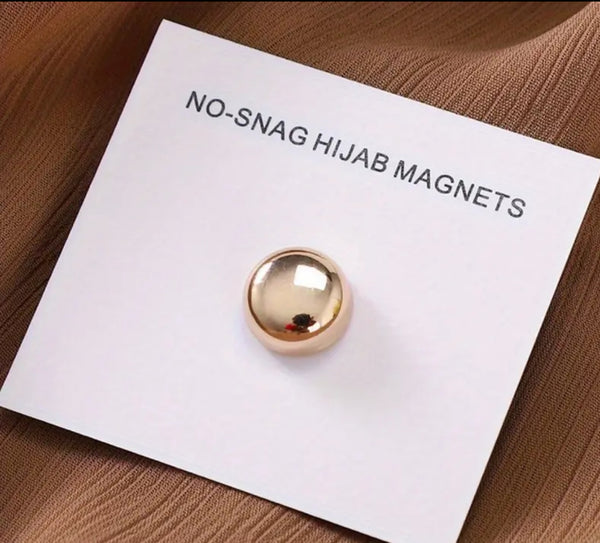 Rounded Hijab Magnets - Metallic Gold