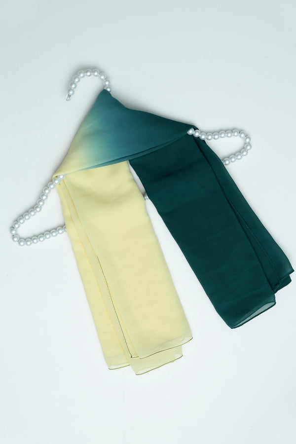 Etheral Ombre Chiffon- Sunlit Jade