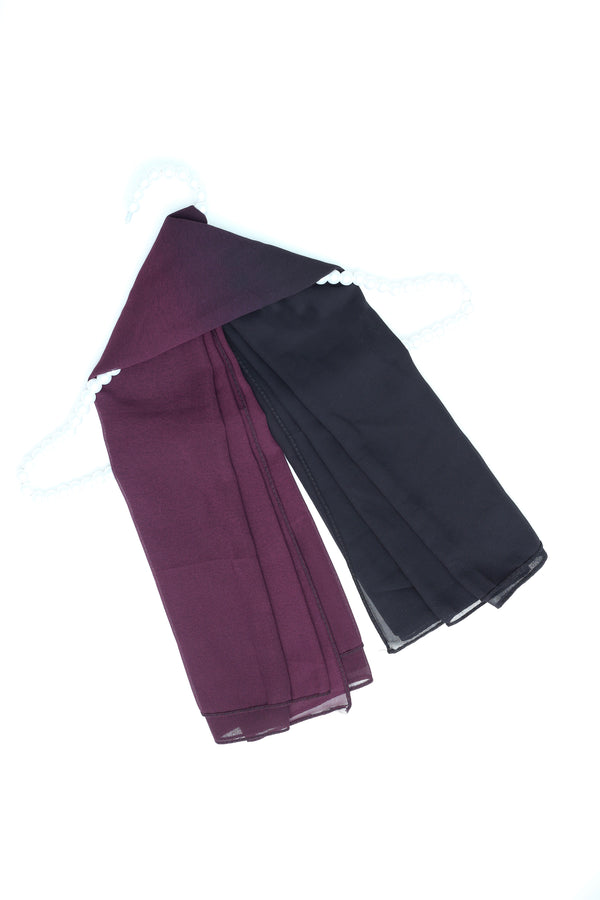 Etheral Ombre Chiffon- Midnight Merlot