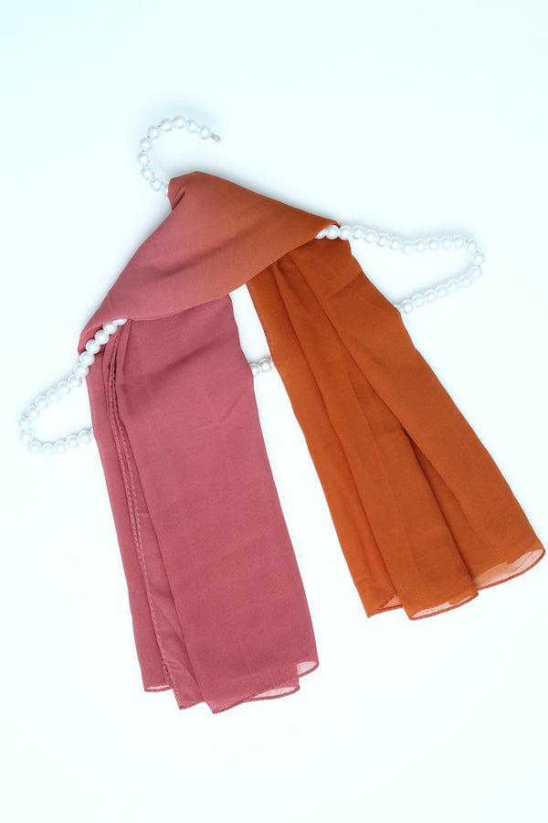 Etheral Ombre Chiffon- Rose Ember