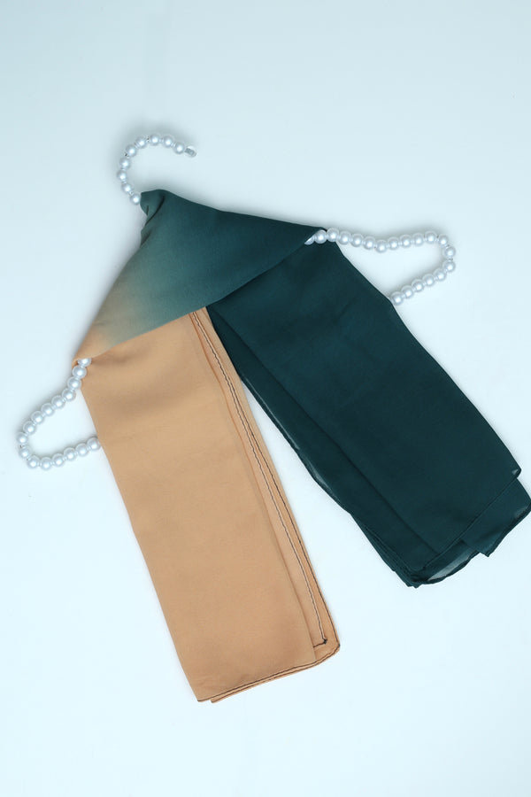 Etheral Ombre Chiffon- Emerald Dusk