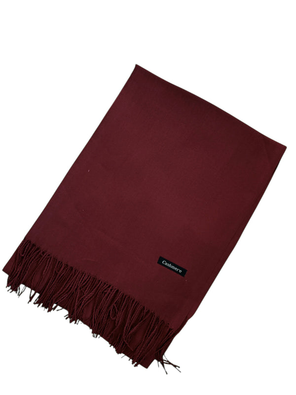 Plain Cashmere Hijab- Deep Maroon