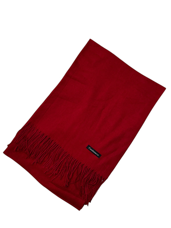 Plain Cashmere Hijab- Deep Red