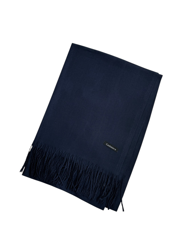 Plain Cashmere Hijab-Navy Blue