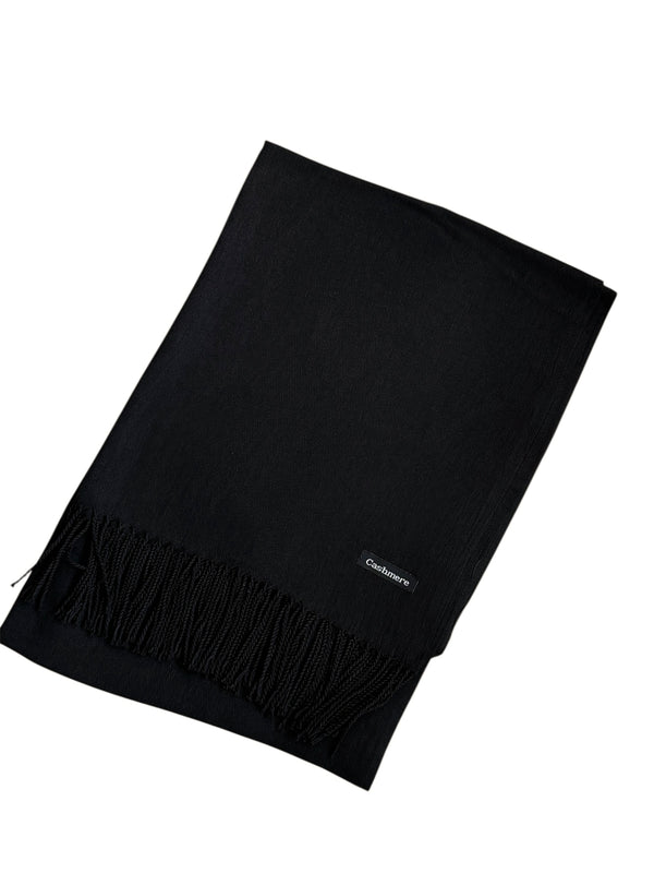 Plain Cashmere Hijab- Black