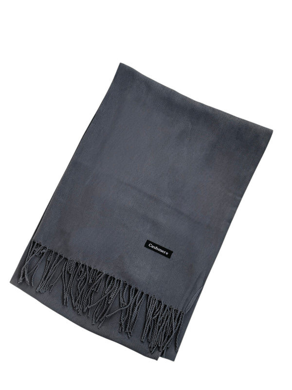 Plain Cashmere Hijab- Charcoal