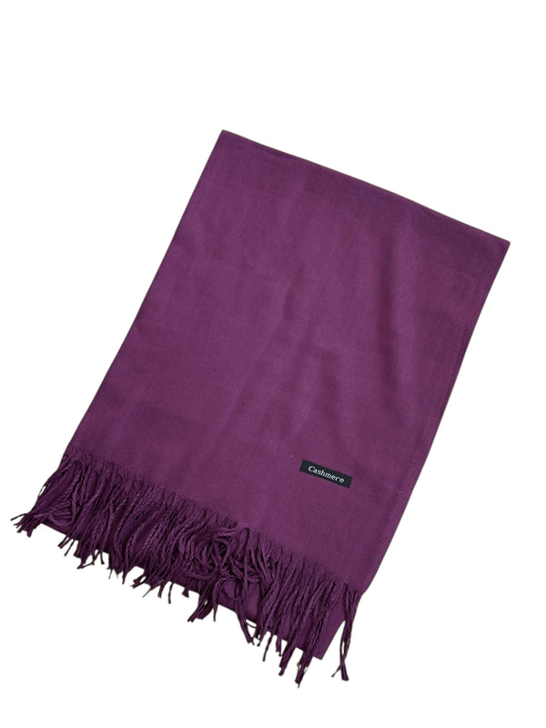 Plain Cashmere Hijab- Eggplant