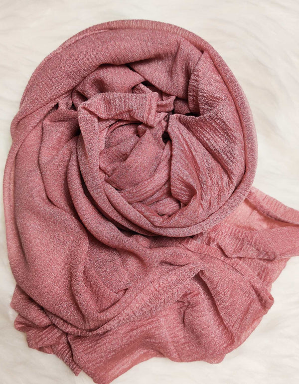 Shimmer Jersey Hijab- Tea Pink