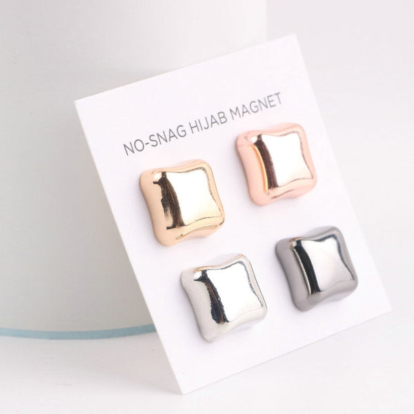 Pack of 4 hijab Magnetic pins - Square shape